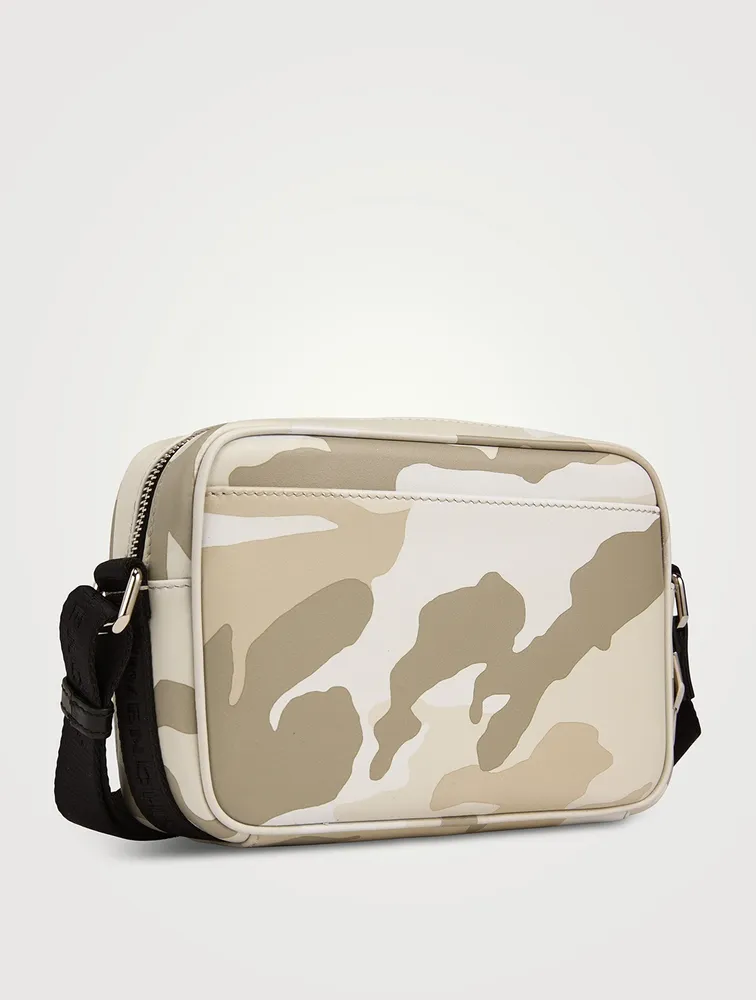 G-Essentials Leather Camera Bag In Camo Print