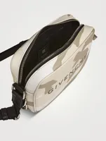 G-Essentials Leather Camera Bag In Camo Print