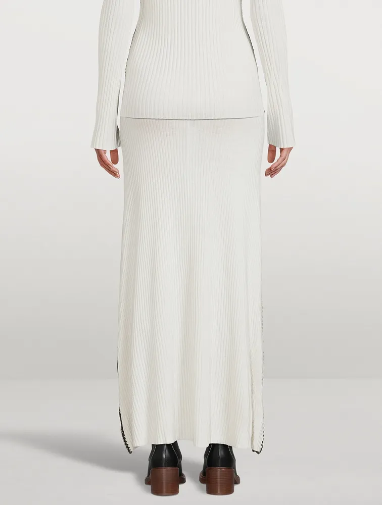 Ribbed Wool Maxi Skirt