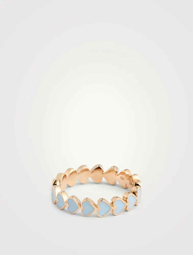 14K Gold Heart Stack Ring