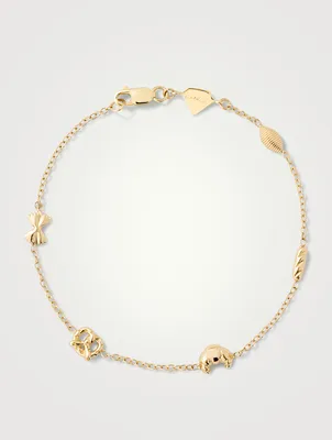 14K Gold Carbs By The Yard Bracelet