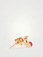 14K Gold Cherry Stud Earring