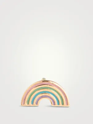 14K Gold Rainbow Stud Earring