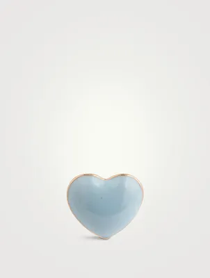 14K Gold Mini Puffy Heart Stud Earring