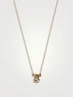 14K Gold Mini Stellar Letter 'B' Necklace With Diamonds