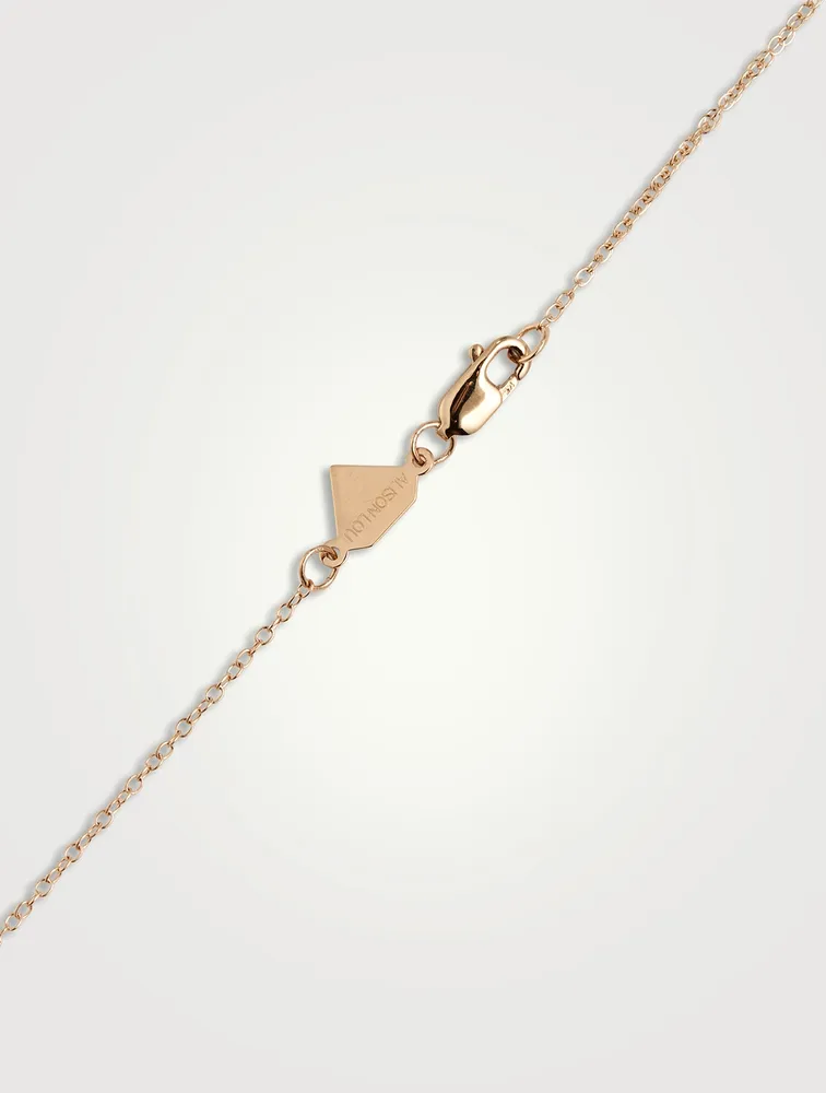 14K Gold Mini Stellar Letter 'B' Necklace With Diamonds