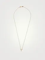 14K Gold Mini Stellar Letter 'T' Necklace With Diamonds