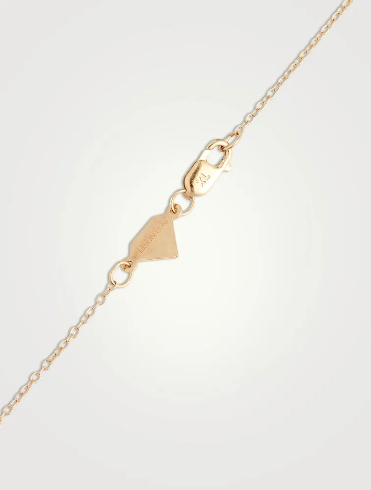 Medium 14K Gold Happy Face Necklace With Diamonds