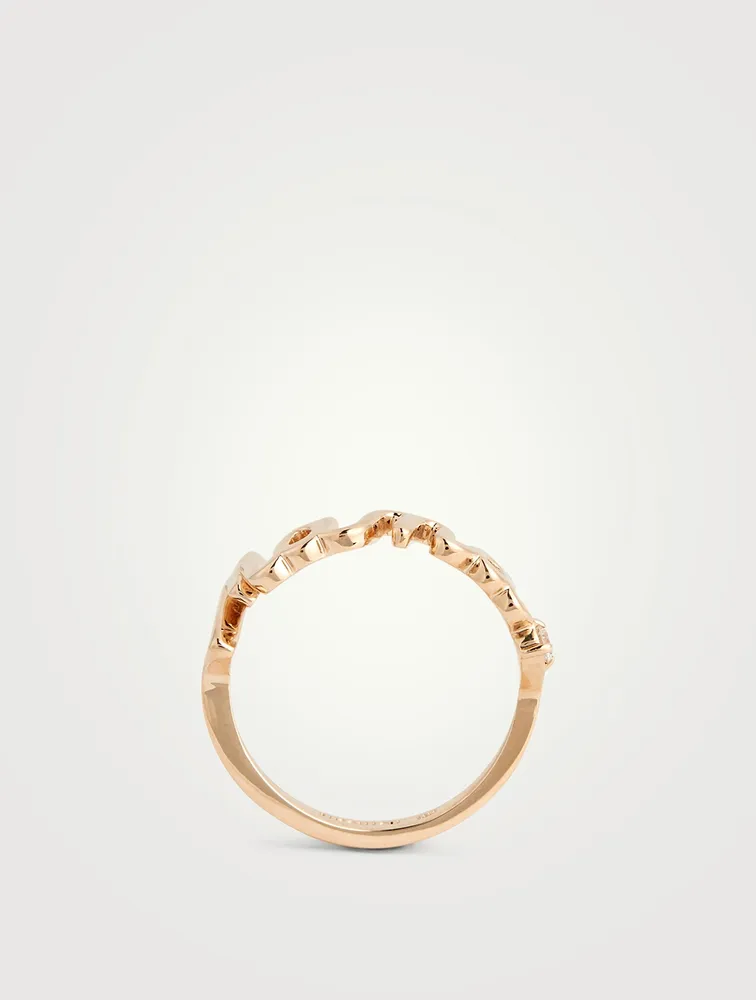 14K Gold Mama Ring With Diamond