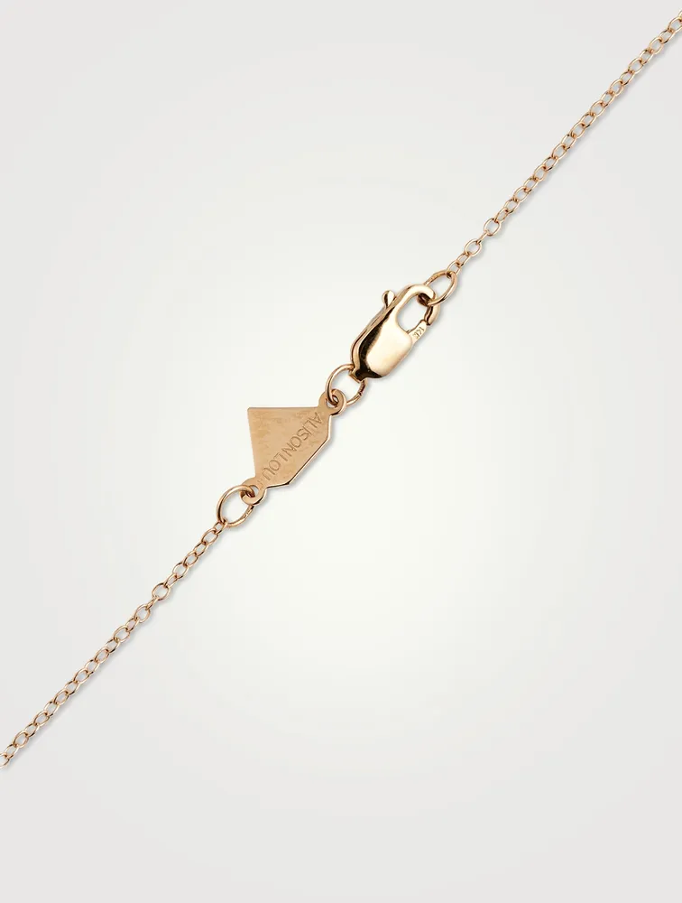 14K Gold Enamel Heart Necklace