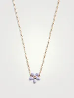 14K Gold Wildflower Necklace With Diamond