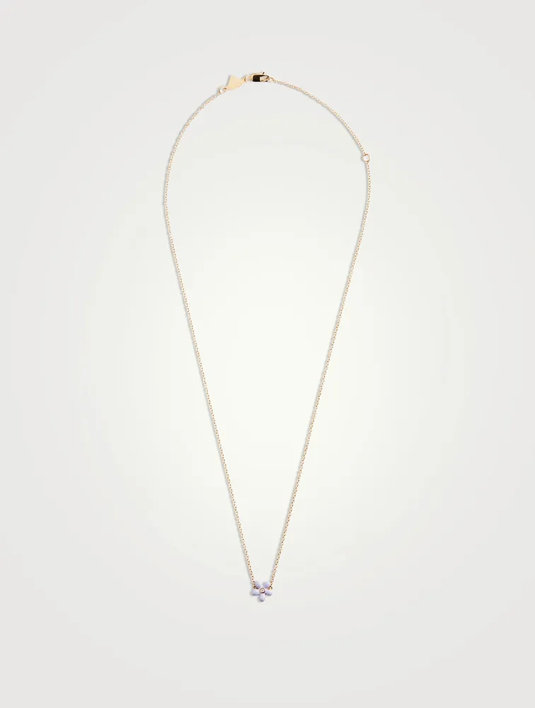 14K Gold Wildflower Necklace With Diamond