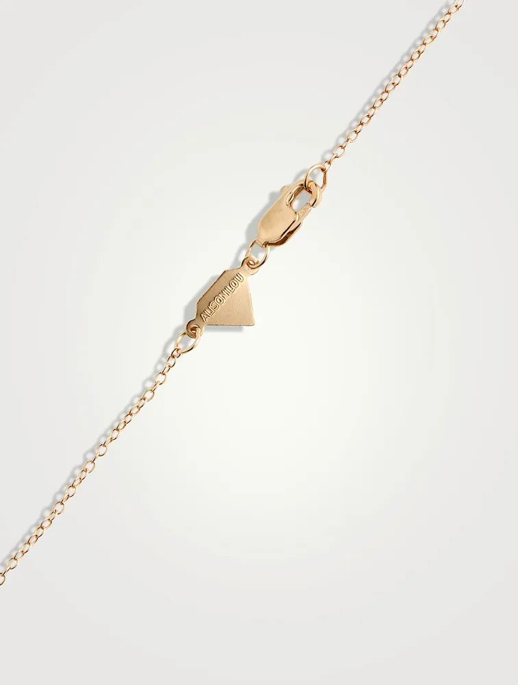 14K Gold Wildflower Necklace With Diamond