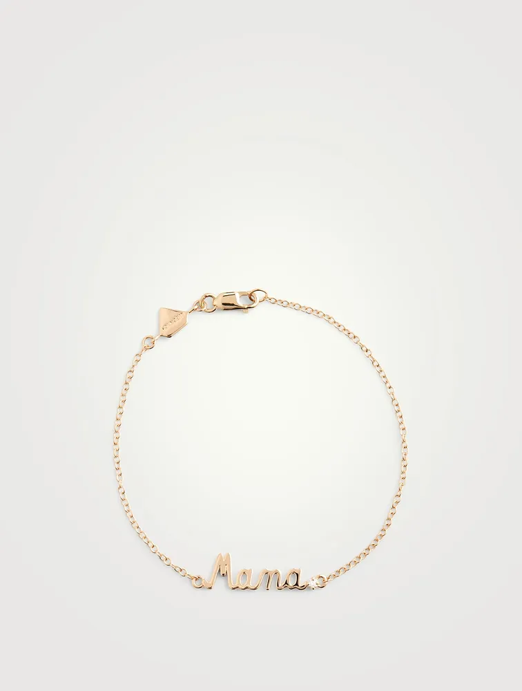 14K Gold Mama Bracelet With Diamond