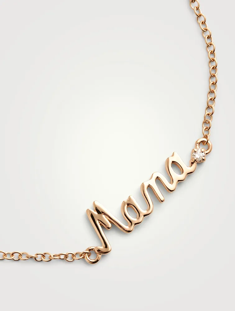 14K Gold Mama Bracelet With Diamond