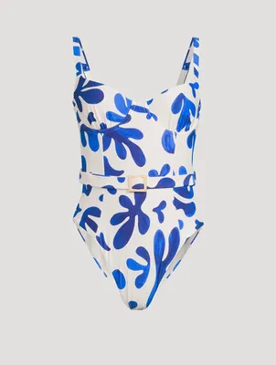 Danielle 3.0 One-Piece Swimsuit Abstract Leaves Print
