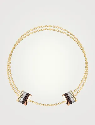 Quatre Classique 18K Gold Chain Bracelet With Diamonds