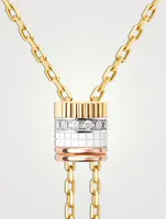 Large Quatre Edition 18K Gold Tie Necklace With Diamonds