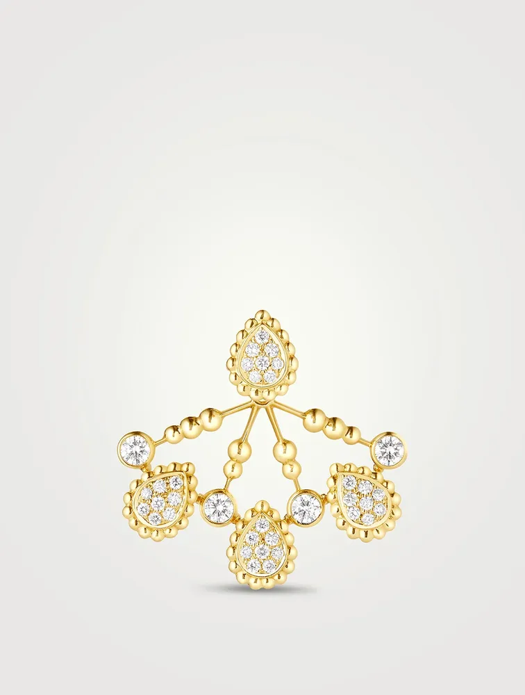 Serpent Bohème Solarité 18K Gold Stud Earring With Diamonds