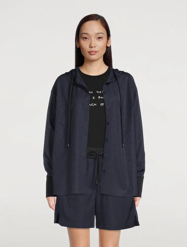 Anagram Jacquard Hooded Shirt