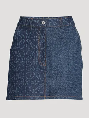 Anagram Denim Mini Skirt