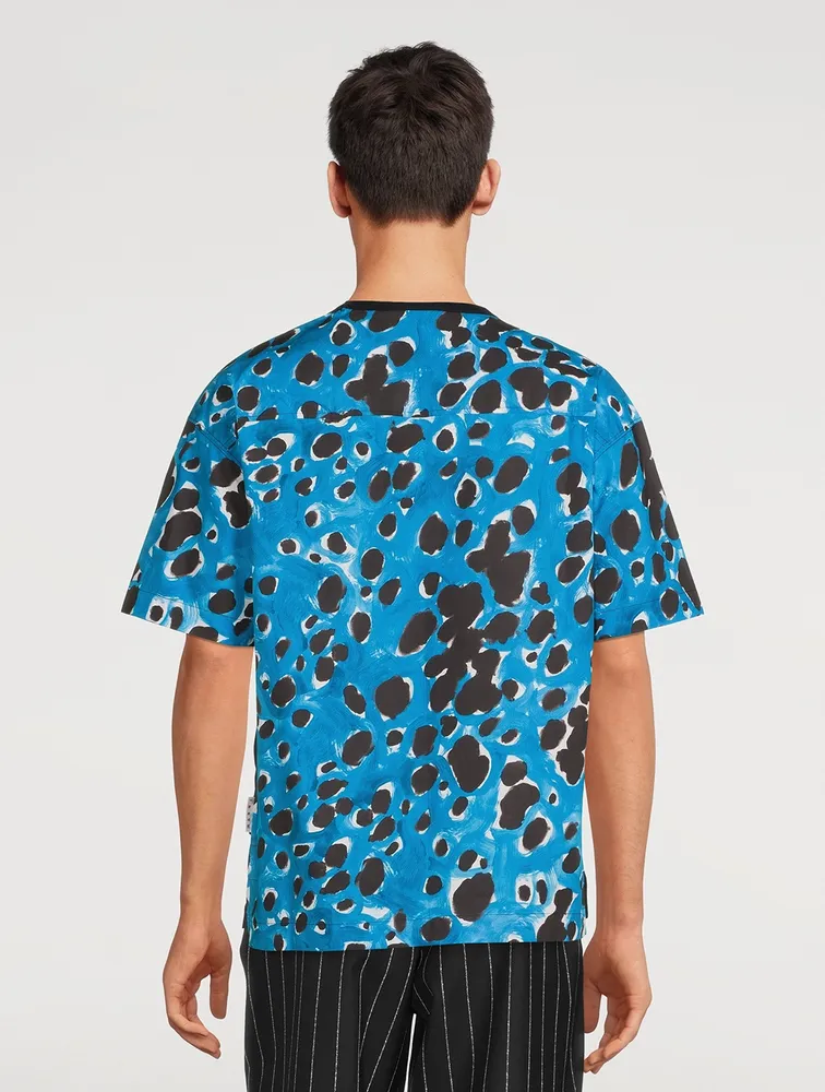 Cotton T-Shirt With Printed Back