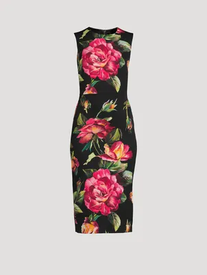 Sheath Dress Rose Print