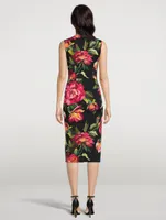 Sheath Dress Rose Print