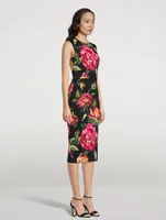 Sheath Dress Rose Print