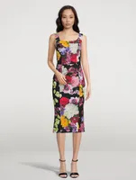 Midi Dress Mixed-Floral Print