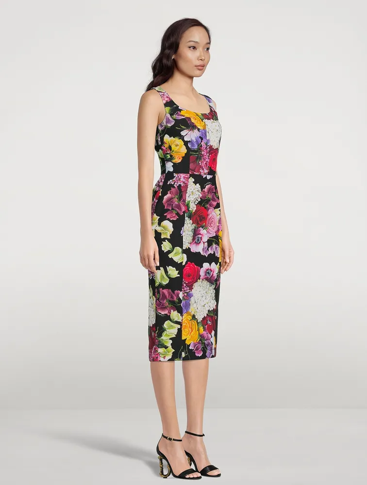 Midi Dress Mixed-Floral Print