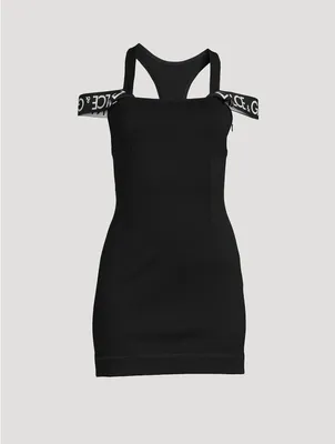 Logo-Band Wool Mini Dress