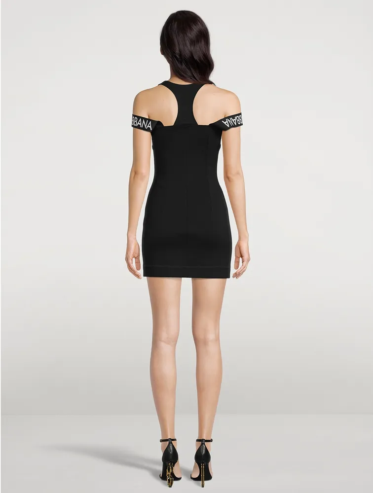 Logo-Band Wool Mini Dress