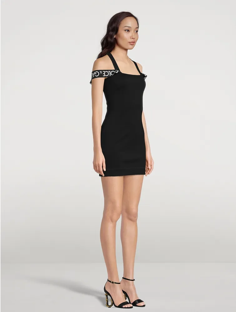 Logo-Band Wool Mini Dress