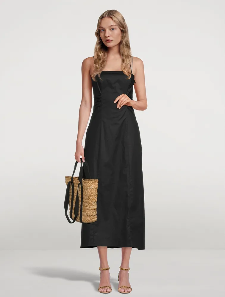 Tie-Back Midi Dress