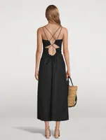 Tie-Back Midi Dress