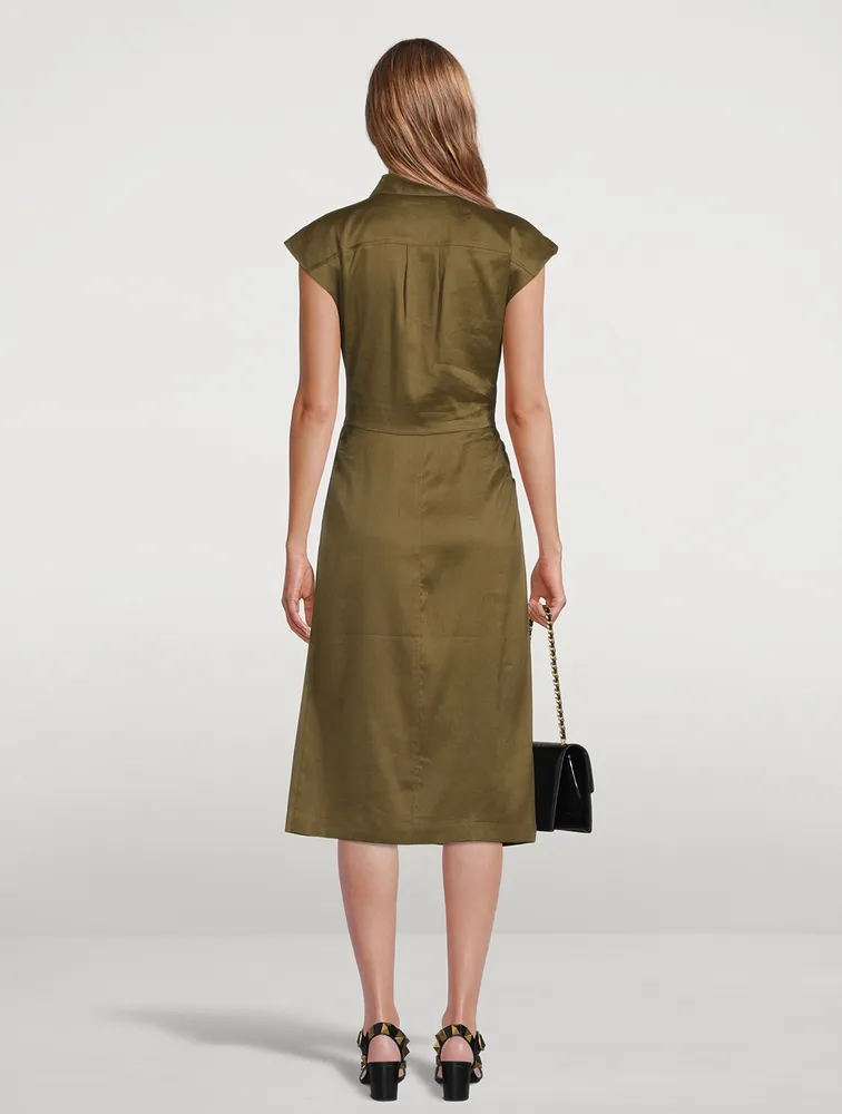 Twist-Front Midi Dress