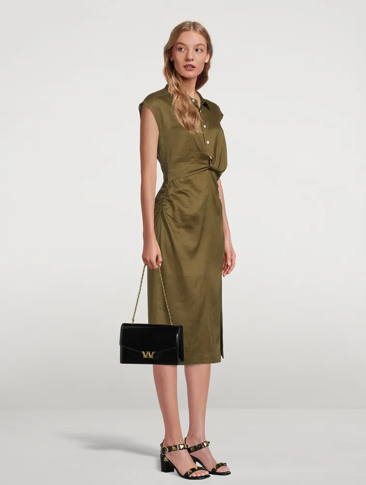 Twist-Front Midi Dress