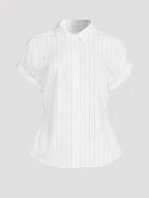 Rolled-Sleeve Shirt Stripe Print