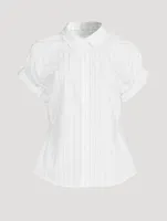 Rolled-Sleeve Shirt Stripe Print