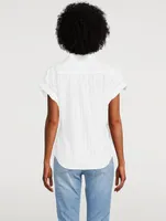 Rolled-Sleeve Shirt Stripe Print