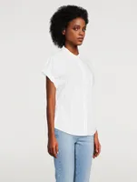 Rolled-Sleeve Shirt Stripe Print
