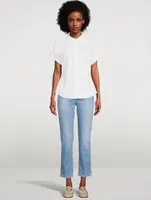 Rolled-Sleeve Shirt Stripe Print