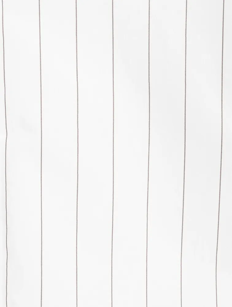Rolled-Sleeve Shirt Stripe Print