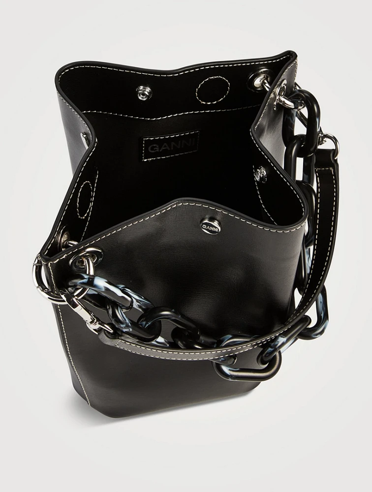 Diamond Recycled Leather Bucket Bag