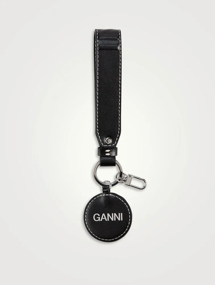 Banner Smiley Leather Keychain