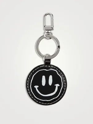 Smiley Leather Keychain