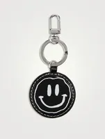 Smiley Leather Keychain