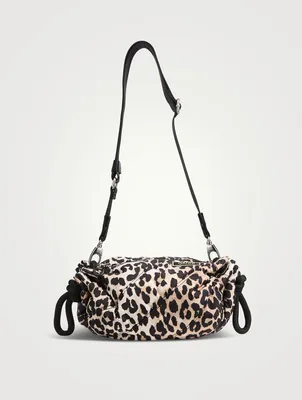 Quilted Recycled Tech Fabric Duffle Bag In Leopard Print