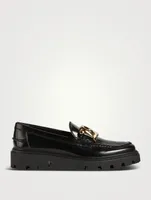 Kate Chain Leather Lug Loafers